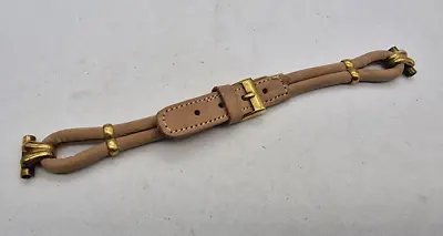 Nos Beige Leather Cocktail Rope Watch Strap Gp Buckle /h055 • £10