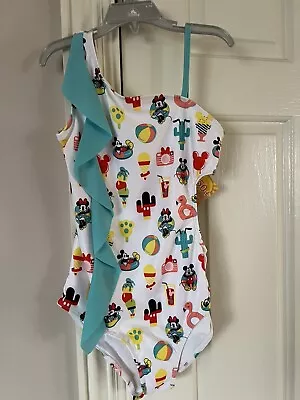 Disney Minnie And Mickey Mouse Beach Theme Girls Swimsuit 9/10 NWT • $12