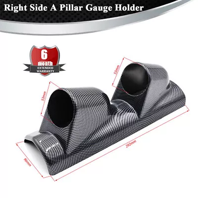 A Pillar 2 Hole Gauge Holder Carbon Fiber Meter Braket Car Right Side 2 (53mm) • $20.78