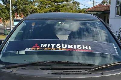 Mit Mitsubishi Windshield Against Sun Reflective Car Sticker Lancer 130cm • $17.99