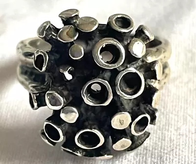 Vintage Mcm Gemcraft Modern Art Brutalist Ring Size 6 -free Ship • $87.50