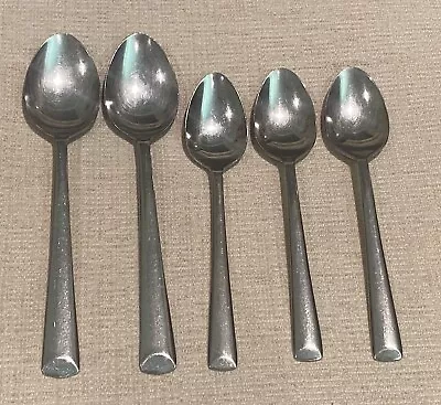 5 Pc Lot Martha Stewart Stainless Flatware  Soup Spoons Teaspoons Glossy MFS8 G • $22.99