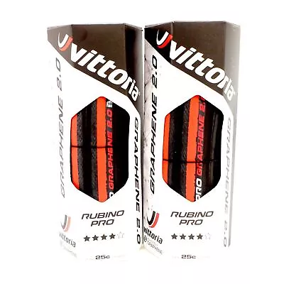 Vittoria Rubino Pro G2.0 Road Clincher Tire 700x25C Black /Red 1 Tire Or 2 Tire • $47.90