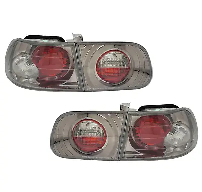 For 92-95 Honda Civic Hatchback 3Dr Brake Lamps Gunmetal Tail Lights • $89.99