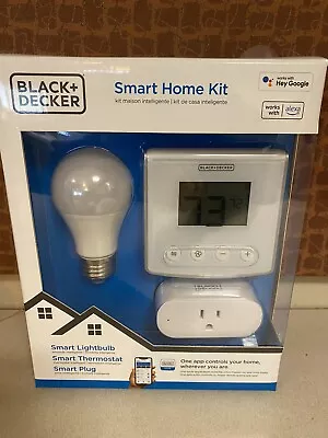 Black Decker Smart Home Starter Kit Wi-Fi Hard Key Thermostat A19 Bulb Plug NEW • $45