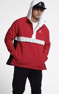 Nike Air Jordan Wings Anorak Red Black White Pullover Wind Jacket 942729 LIMITED • $128.23