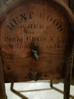 $750 • Buy Antique Four-Gallon Bent Wood Churn No. 2 By M. Brown & Co Wapakometa, Ohio