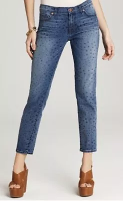 J Brand Vintage Star Aoki Jeans Blue Womens Size 27 Distress Wash Style USA Made • $35