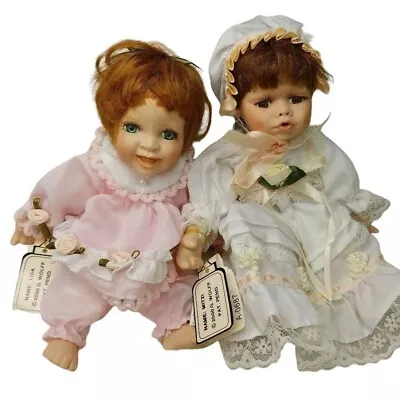 Fritz's Doll Tiny Basket Babies 8-1/2 Inch 2 Dolls Lisa Mitzi Vintage Little • $11.69
