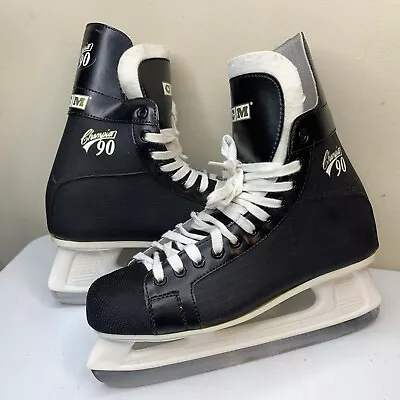 CCM Champion 90 Ice Hockey Skates Black Lace-Up SL 1000 Blade Men’s Size 12 • $27.95