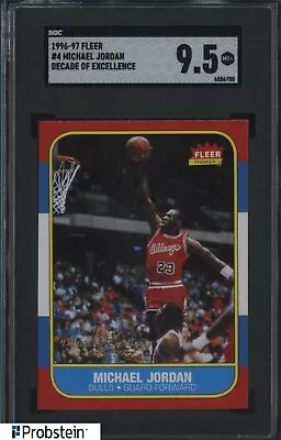 1996-97 Fleer Ultra Decade Of Excellence Michael Jordan Bulls HOF SGC 9.5 • $20.50