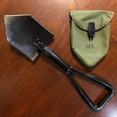 Vintage 70s 80s US Army USGI M1967 M67 Tri-Fold E-Tool Shovel & Nylon Carrier • $82