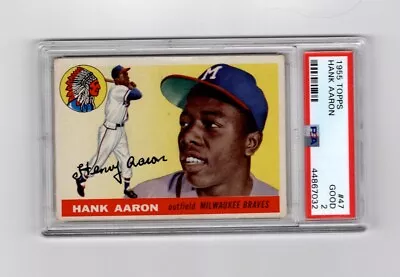 Hank Aaron 1955 Topps #47 Psa 2 Braves Hof • $399.99