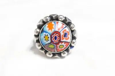Vintage Sterling Silver Hand Crafted Millefiori Ring. • $75