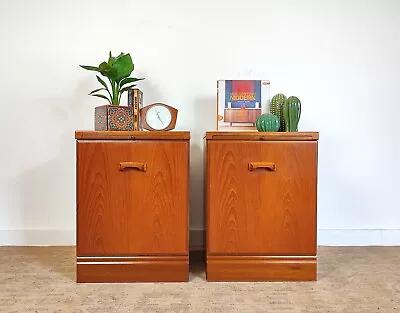 Vintage Retro McIntosh BedSide Tables  Cabinets Teak Mid Century Del Avail • £265