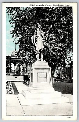 Oskaloosa Iowa IA - Chief Mahaska Indian Statue - Vintage Postcard - Posted • $4.49