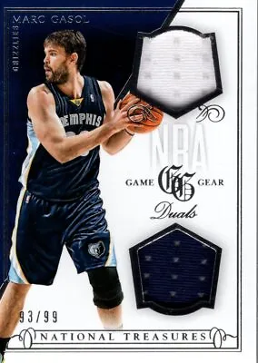 2013-14 Panini National Treasures NBA Game Gear Dual #17 Marc Gasol Jersey /99 • $15