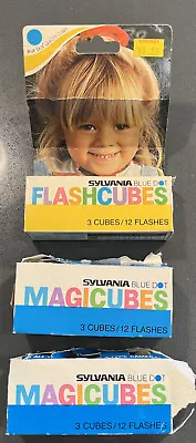 $12 • Buy Vintage Sylvanian Blue Dot Flashcubes 8 Total 110 Pocket And X-Type Cameras