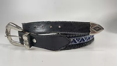 Vintage NUOVO Southwest Small Western Belt Blue Fabric Cowgirl 80’s Small • $20