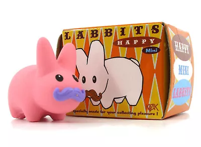 Kidrobot HAPPY LABBIT Mini Series PINK MUSTACHE Vinyl Figure Stache 1.5  Kozik • $4.95