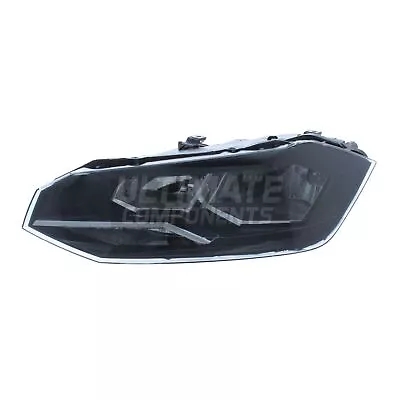 VW Polo Headlight Mk6 Hatchback 2017-2022 Headlamp Black Inner Passenger Side • $144.96