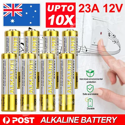 10x 23A 21/23 A23 23A 23GA 12V Alkaline Battery For Garage Car Remote Alarm • $3.95