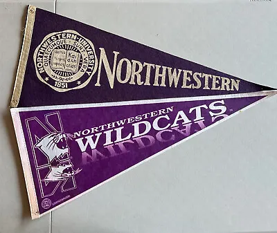 Vintage Northwestern University Football Pennants Lot Of 2 • $20