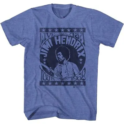 Jimi Hendrix - Live Usa Tour 68 - Short Sleeve - Heather - Adult - T-Shirt • $19.99