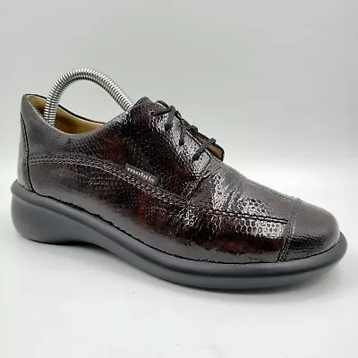 Mephisto Mobils Brown Pebble Patent Leather Cap Toe Comfort Shoes Women's 7.5 • $20.98