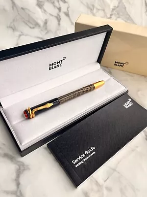 MB Heritage Collection Gold Snake Clip Black Rollerball Pen Signature • $152.50