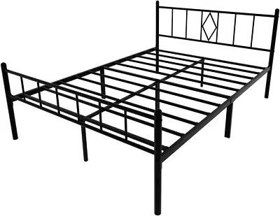 14In High Bed Frame Full Size With Headboard And Footboard Heavy Duty Metal Pla • $69.90