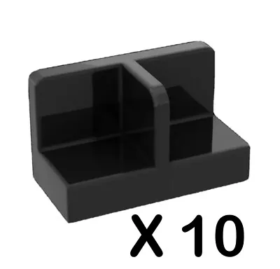 LEGO Parts - Black Panel 1 X 2 X 1 With Center Divider - No. 93095 - QTY 10 • $5.89