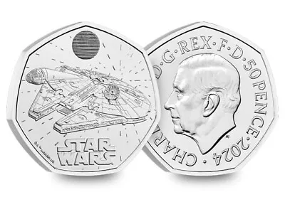 Brand New 2024 50p Coin Star Wars Millennium Falcon BUNC Change Checker BU • £9.45