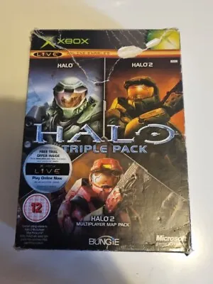 Halo Triple Pack Microsoft Xbox - Halo 1 Halo 2 Multiplayer Map Pack Complete  • £23.99