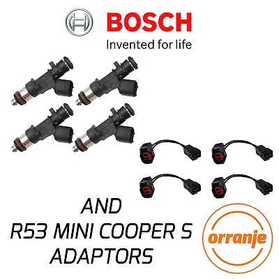 R53 MINI Cooper S JCW GP Genuine Bosch 380cc Fuel Injectors Set Of 4 + ADAPTORS • $217.88