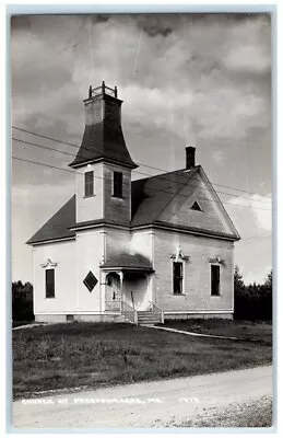 C1950's Church View At Passadumkeag Maine ME RPPC Photo Unposted Postcard • $14.98