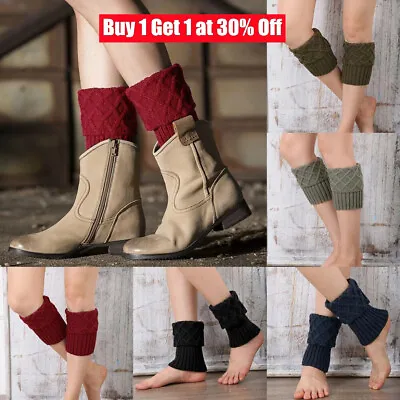 £4.95 • Buy Womens Toppers Cuffs Leg Warmers Stockings Crochet Winter Warm Knit Boot Socks