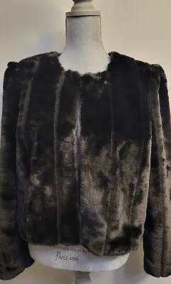 Michael Kors Large Faux Fur Black Cropped Jacket! NWT • $159
