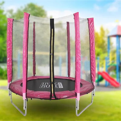 60 /5ft Kids Safety Trampoline With Enclosure Indoor Outdoor Jump For 2-10 Years • £59.95