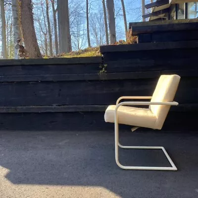 Milo Baughman For Thayer Coggin White Metal Frame Lounge Chair • $400