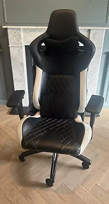 Corsair T1 Race Faux Leather Racing Gaming Chair Ergonomic Black White • £23