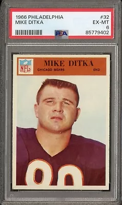 1966 Philadelphia Mike Ditka PSA 6 EX-MT #32 Chicago Bears HOF • $11.50