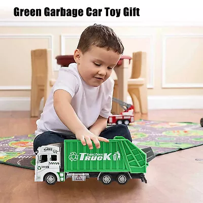 Green Garbage Truck Powered Toys For Boys Toy Cars Transporter Children Gifts • £10.94