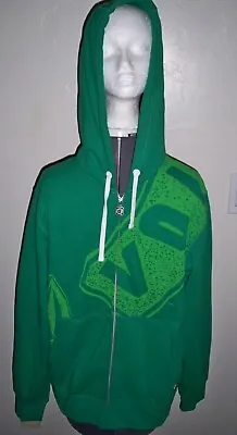 Men's Guys Volcom Stone Zip-up Fleece Hoodie Green On Green Logo New $59 • $46.99