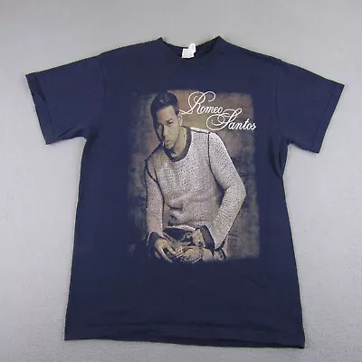 Romeo Santos Shirt Men Medium Blue The King Tour 2012 Concert Bachata Crewneck ^ • $9.58