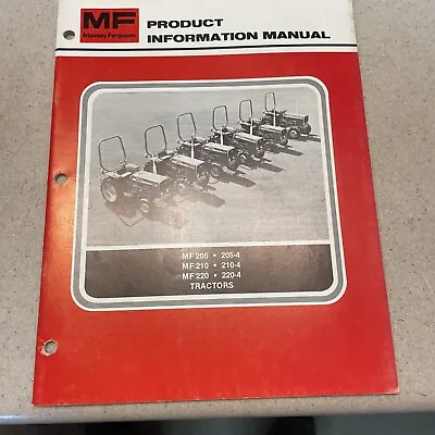 Massey Ferguson 205 210 220 Tractors Product Information Manual • $25