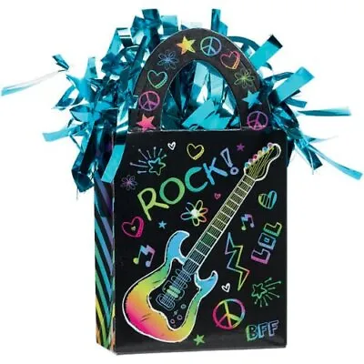 £8.91 • Buy Neon Doodle Rainbow Rock Star Birthday Party Decoration Gift Bag Balloon Weight