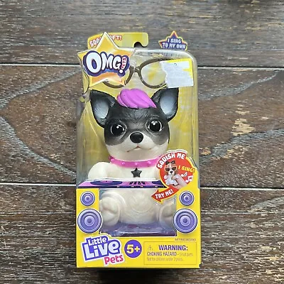 Little Live Pets OMG Boston Terrier NIB Purple Hair Pup Singing Musical NEW • $16