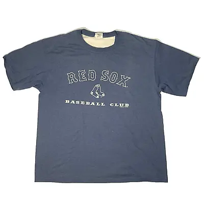 Vintage Lee Sport Mens T Shirt Blue Boston Red Sox Baseball Club Size XL • $11.99