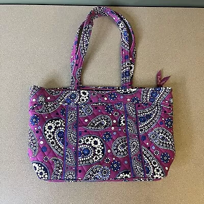 Vera Bradley Boysenberry Shoulder Hand Bag Purse Zipper Closure Purple Paisley • $18